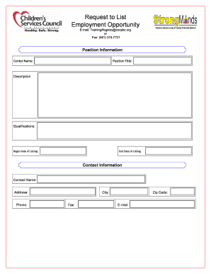 Employment Opportunity Request Form
