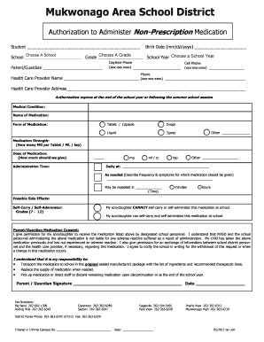 Authorization to Administer Non-Prescription Medication