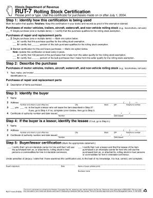 Illinois Rolling Stock Certification