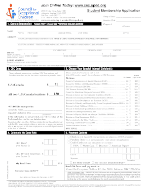 Student Membership Application