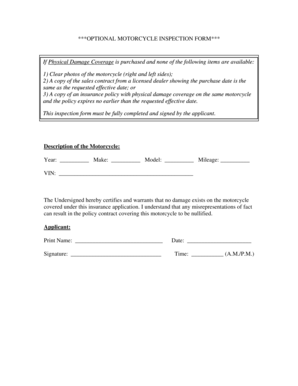 Motorcycle Inspection Form