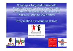 Creating a Targeted Household Referral System: A Case ... - cindi org