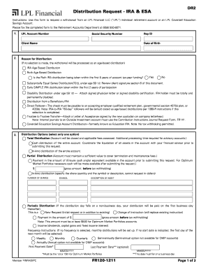IRA & ESA Distribution Request Form
