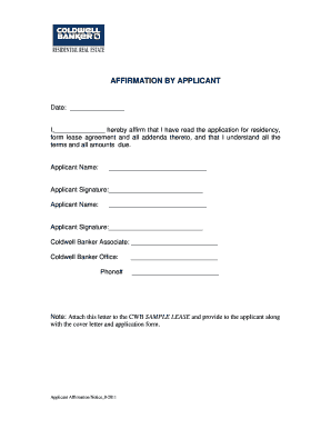 Applicant Affirmation Notice