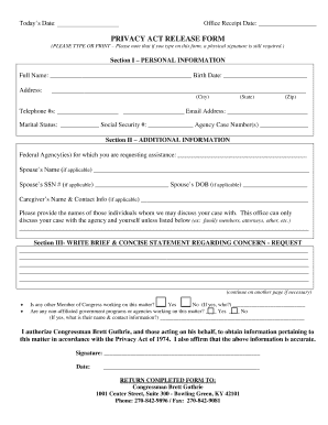 Privacy Act Release Form