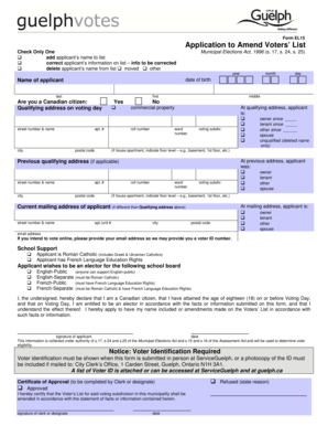 Application to Amend Voters’ List