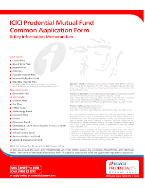 ICICI Prudential Mutual Fund Application Forms
