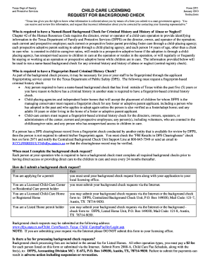 Texas Child Care Background Check Form 2971