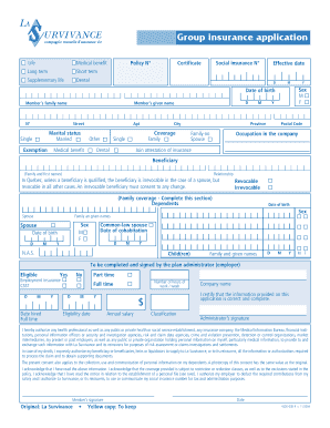 Group Insurance Application Form