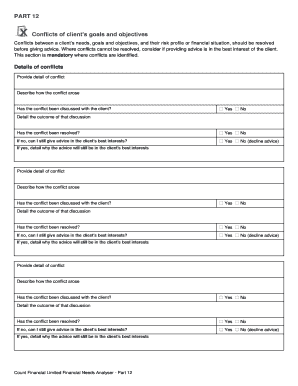 Financial Needs Analyser - Part 12