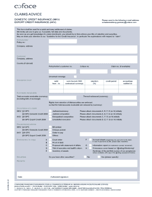 Domestic Credit Insurance Claim Form