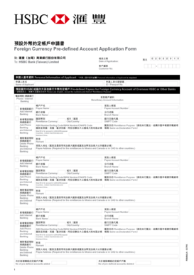 Foreign Currency Pre-defined Account Application Form