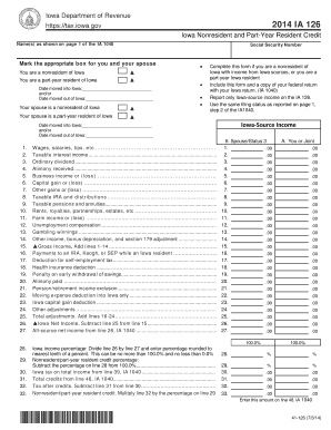 Iowa Nonresident and Part-Year Resident Credit Form