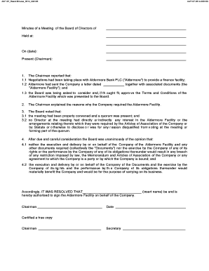 Board of Directors Meeting Minutes
