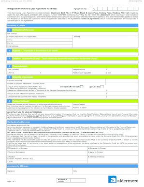 Unregulated Commercial Loan Agreement