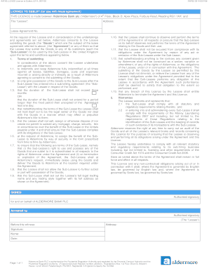 Licence to Sublet Agreement