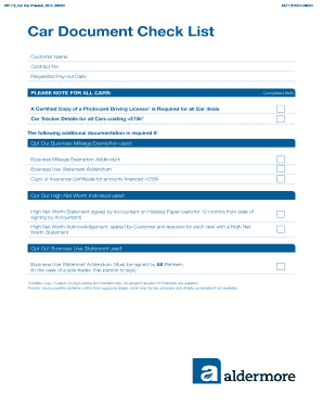 Car Document Check List