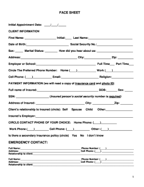 Client Intake Form for Therapy Services