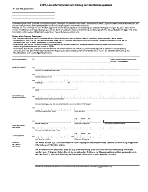 SEPA-Lastschriftmandat zum Einzug der Kraftfahrzeugsteuer
