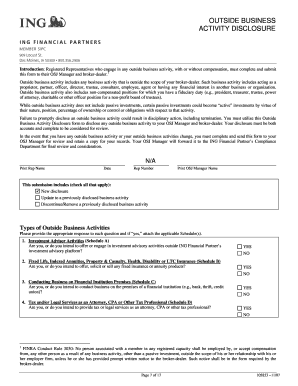 ING Financial Partners Pre-Registration Questionnaire
