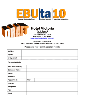 Modulo di prenotazione Hotel Victoria