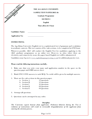 Aga Khan University Graduate Admission Test