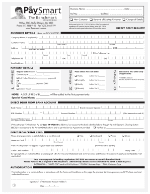 Direct Debit Request Form