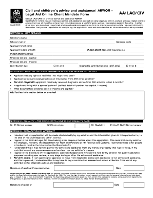 Legal Aid Online Client Mandate Form