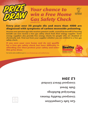 UK Free Gas Safety Check Entry Form