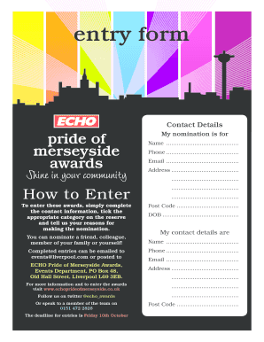 Pride of Merseyside Awards Nomination Form
