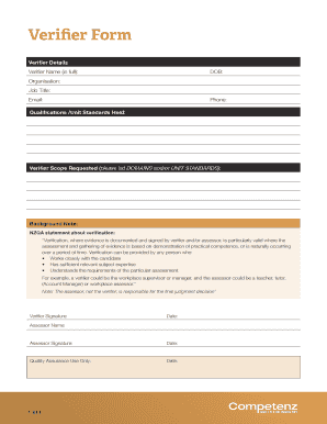 New Zealand Verifier Form