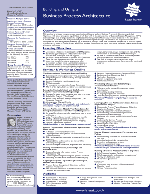 IRM UK - Seminar - Business Process Architecture - Roger Burlton - London UK - irmuk co