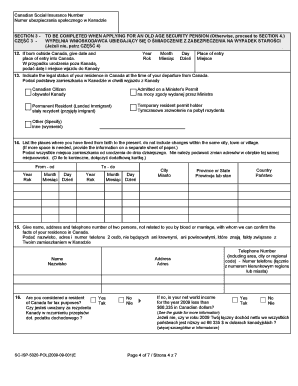 Canadian Old Age, Retirement and Survivors Benefits Application