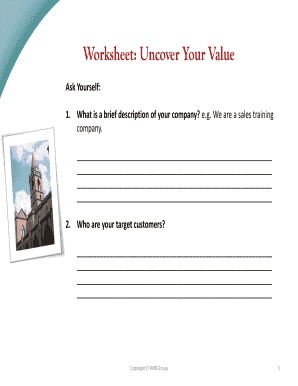 RAIN Selling Value Proposition Worksheet