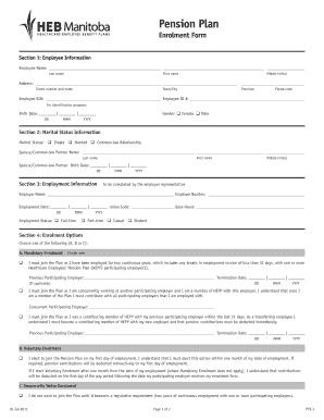Healthcare Employees' Pension Plan Enrolment Form