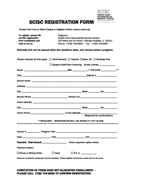 SCISC Registration Form