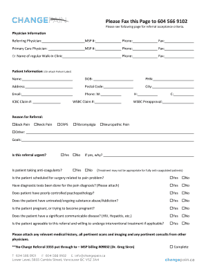CHANGEpain Referral Form