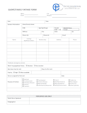 Client Family Intake Form