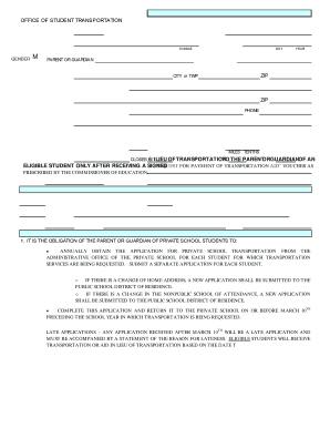 New Jersey Private School Transportation Application