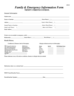 Family & Emergency Information Form
