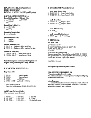 Bachelor of Science Degree Requirements