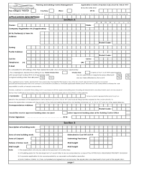 South African Building Work Application Form