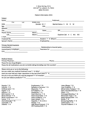Patient Information Form