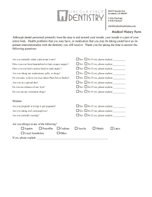 Medical History Form