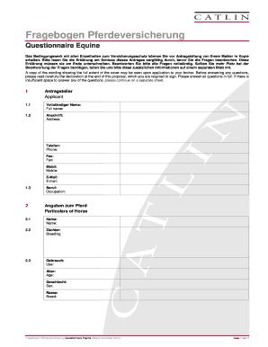 Fragebogen Pferdeversicherung