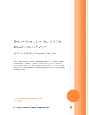 BCG Growth-Share Matrix Template