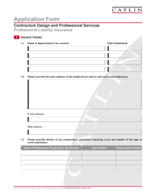 Professional Liability Insurance Application Form