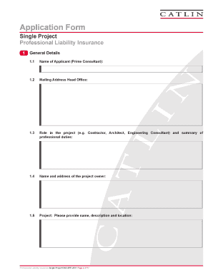 Professional Liability Insurance Application Form