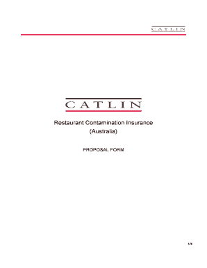 Restaurant Contamination Insurance Proposal Form