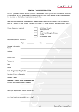 General Farm Proposal Form